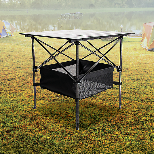 Folding Collapsible Camping Table - Heavy Duty Steel & Aluminium
