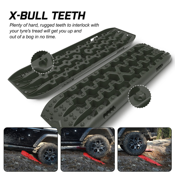 X-BULL Recovery tracks kit Boards 4WD strap mounting  GEN3.0 6pcs OLIVE