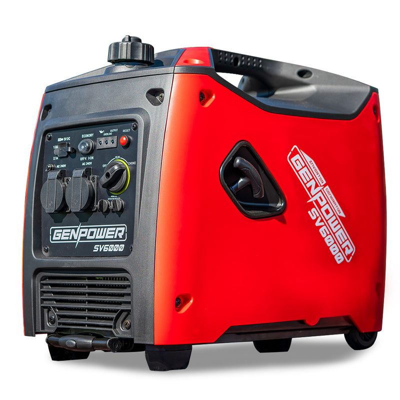 Load image into Gallery viewer, GENPOWER Inverter Generator Portable 3.5kW Max Petrol Pure Sine Wave Camping Power Station Red
