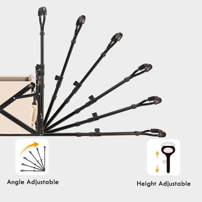 8 Inch Wheel Beige Folding Beach Wagon