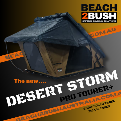 DESERT STORM PRO TOURER ROOF TOP TENT WITH ZIP ON ANNEX