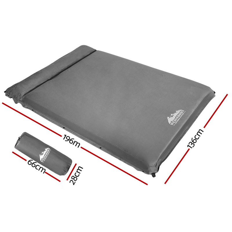 Load image into Gallery viewer, Weisshorn Self Inflating Mattress 10CM Camping Sleeping Mat Air Double Grey
