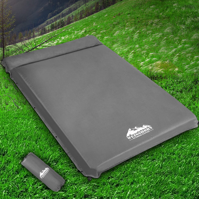 Load image into Gallery viewer, Weisshorn Self Inflating Mattress 10CM Camping Sleeping Mat Air Double Grey
