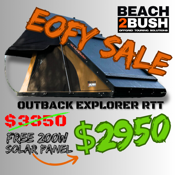 OUTBACK EXPLORER "SLIMLINE" ROOF TOP TENT (155MM HEIGHT) WITH FREE 200W SOLAR PANEL