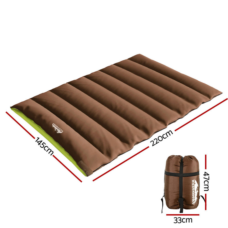 Load image into Gallery viewer, Weisshorn Sleeping Bag Double Bags Thermal - Brown -5°C
