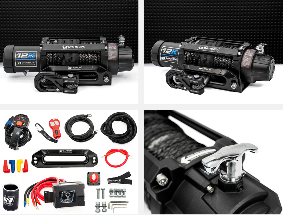 Carbon 12K - 12000lb Winch V3 with MegaPro Hook
