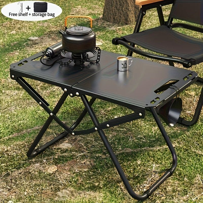 folding camping table, camping furniture, outdoor table, portable table, camping gear, Australian outdoors, picnic table, beach table, compact table, sturdy table-green