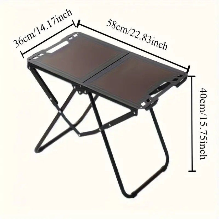 Portable Folding Camping Table Iron Outdoor Picnic Beach BBQ Tailgate Hiking with Storage Bag(GREEN)