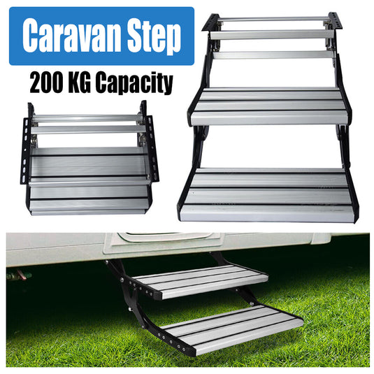 Aluminium Double Pull Out Caravan Step