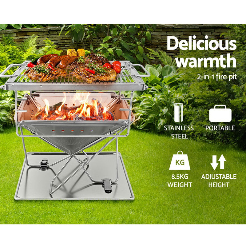 Load image into Gallery viewer, Grillz Fire Pit BBQ Grill with Carry Bag Camping
