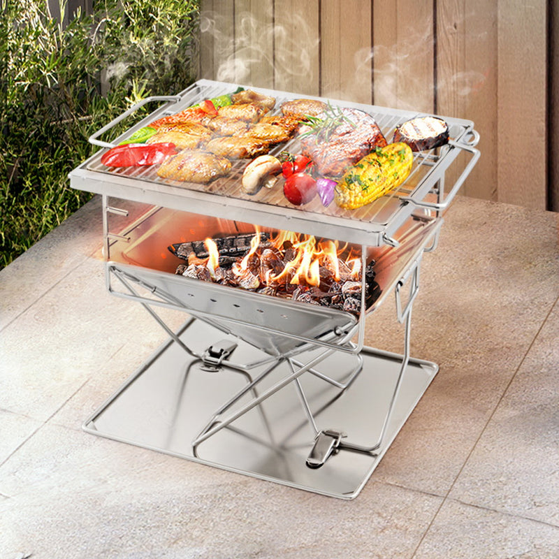 Load image into Gallery viewer, Grillz Fire Pit BBQ Grill with Carry Bag Camping
