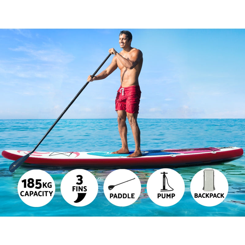 Load image into Gallery viewer, Weisshorn Stand Up Paddle Board 11ft Inflatable SUP Surfboard Paddleboard Kayak Surf Pink
