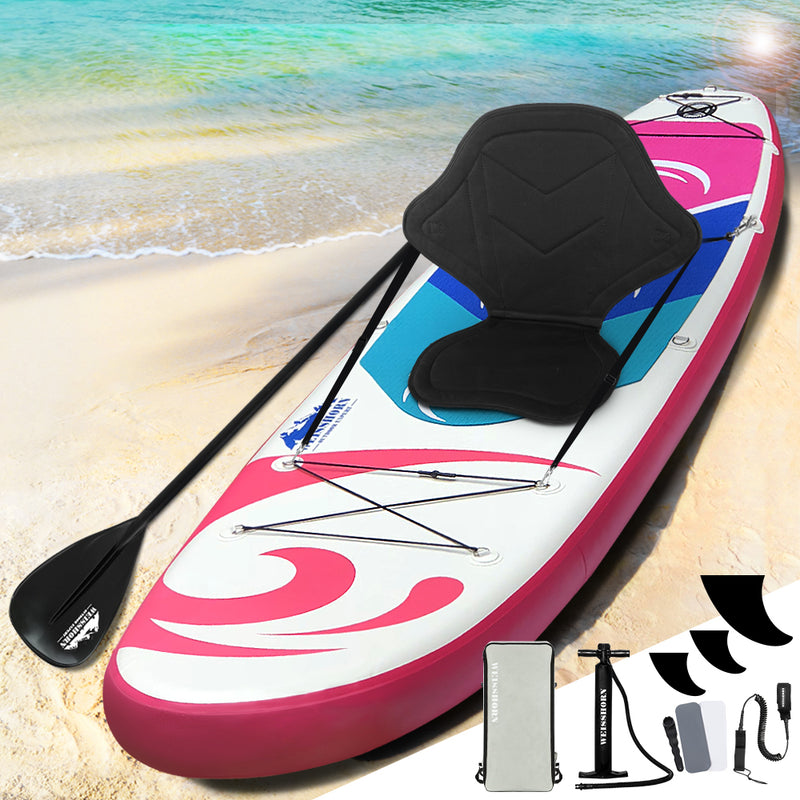 Load image into Gallery viewer, Weisshorn Stand Up Paddle Board 11ft Inflatable SUP Surfboard Paddleboard Kayak Surf Pink
