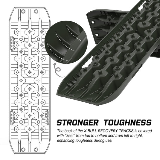 X-BULL Recovery tracks kit Boards 4WD strap mounting  GEN3.0 6pcs OLIVE