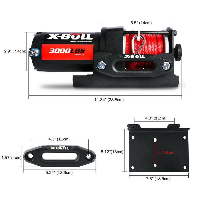 Load image into Gallery viewer, X-BULL Electric Winch 12V Wireless 3000lbs/1360kg Synthetic Rope BOAT ATV 4WD
