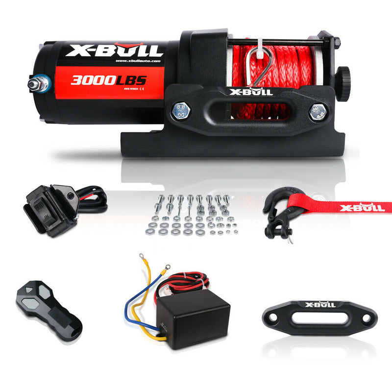 Load image into Gallery viewer, X-BULL Electric Winch 12V Wireless 3000lbs/1360kg Synthetic Rope BOAT ATV 4WD
