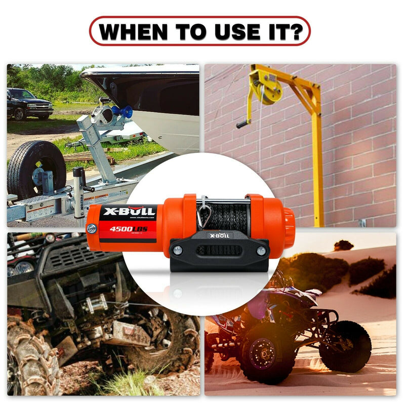 Load image into Gallery viewer, X-BULL Electric Winch 12v Synthetic Rope 4500LBS Wireless Remote ATV UTV 2041KG
