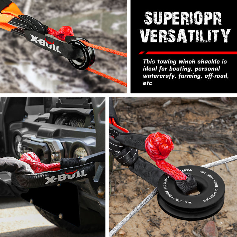Load image into Gallery viewer, X-BULL Recovery Ring Soft Shackle Kit Snatch Block Pulley Rope Snatch Ring 4WD
