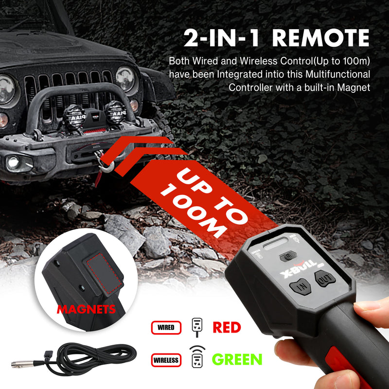 Load image into Gallery viewer, X-BULL Electric Winch 13000LBS 12V Synthetic Rope 28M Wireless Offroad 4WD 4x4
