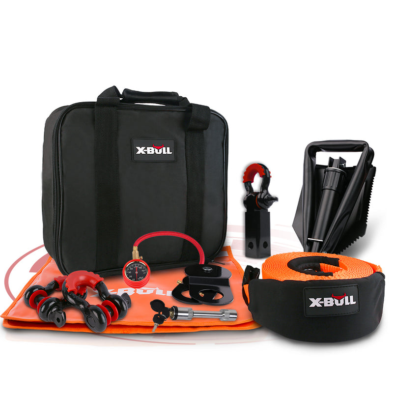 Load image into Gallery viewer, X-BULL Winch Recovery Kit 11PCS 4WD 4x4 Pack Off Road Snatch Strap Essential
