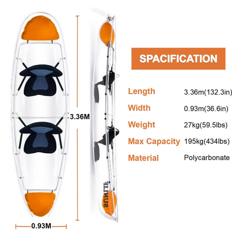 Load image into Gallery viewer, Crystal Clear Kayak with Random Color Paddles
