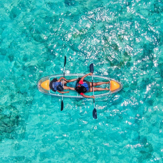 Crystal Clear Kayak with Random Color Paddles