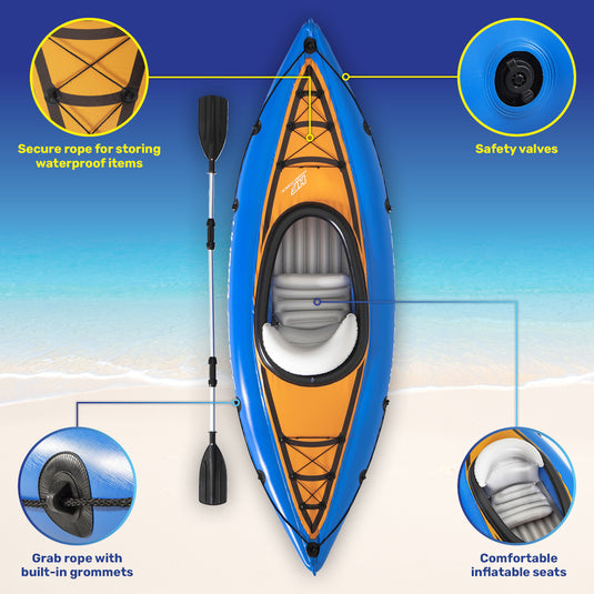 Bestway 2.8m Kayak Inflatable 1 Person Essentials Included Premium Quality